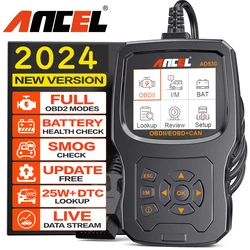 2024 ANCEL AD530 Automotive OBD2 Scanner Professional Car Code Reader Battery Tester Check Engine OBD 2 Car Diagnostic Scan Tool