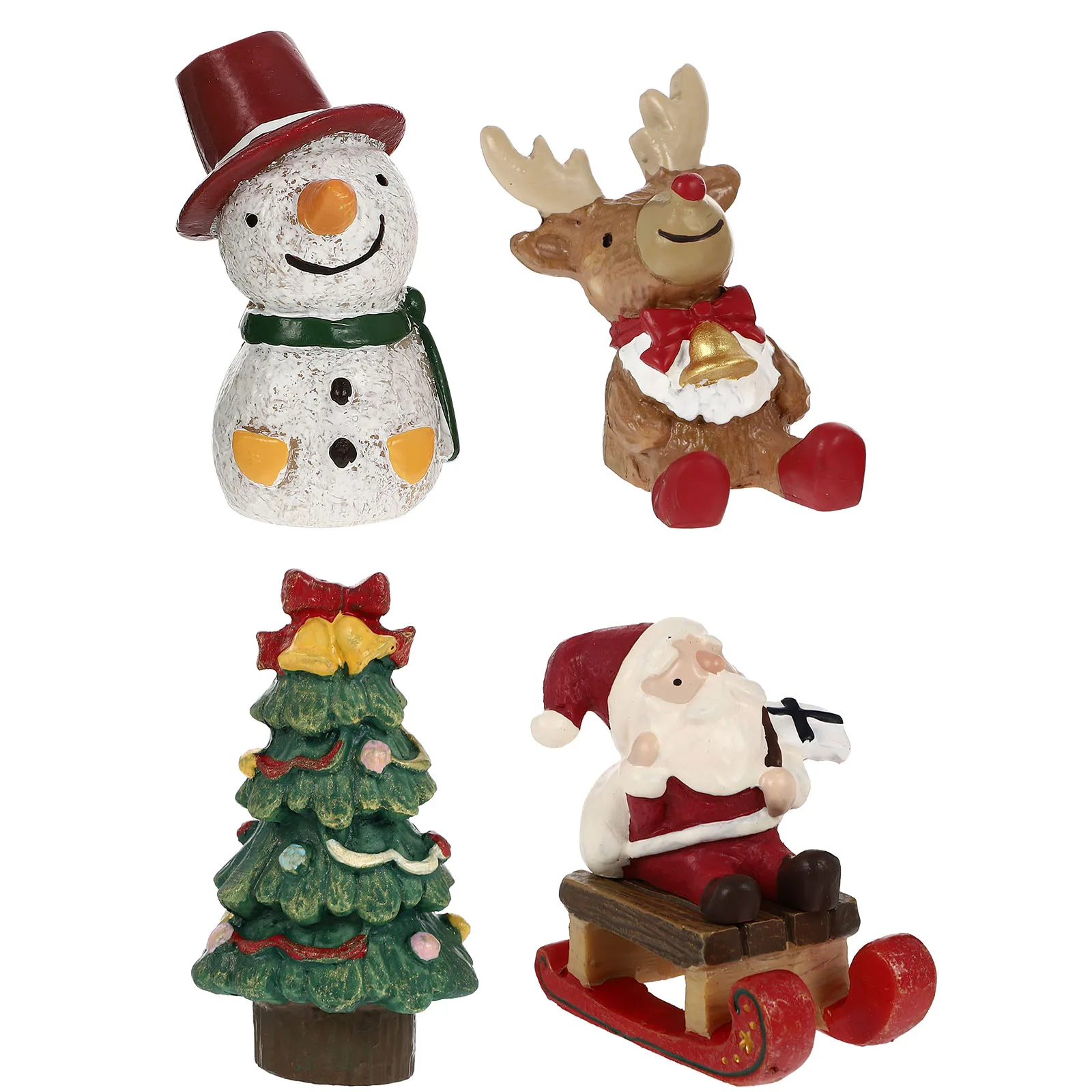 

5 Pcs Christmas Miniature Decoration Ornaments Decorations Resin Snowman Reptile Tank