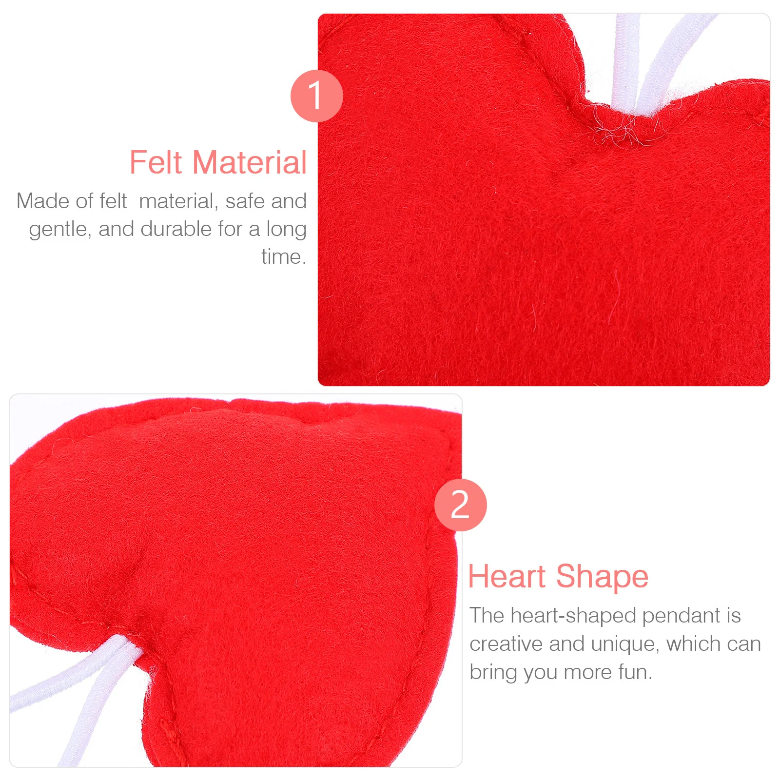 

20Pcs Love Heart Ornament Felt Pendant Romantic Wedding Valentine Anniversary Party Hanging Decor Home Wall Decoration