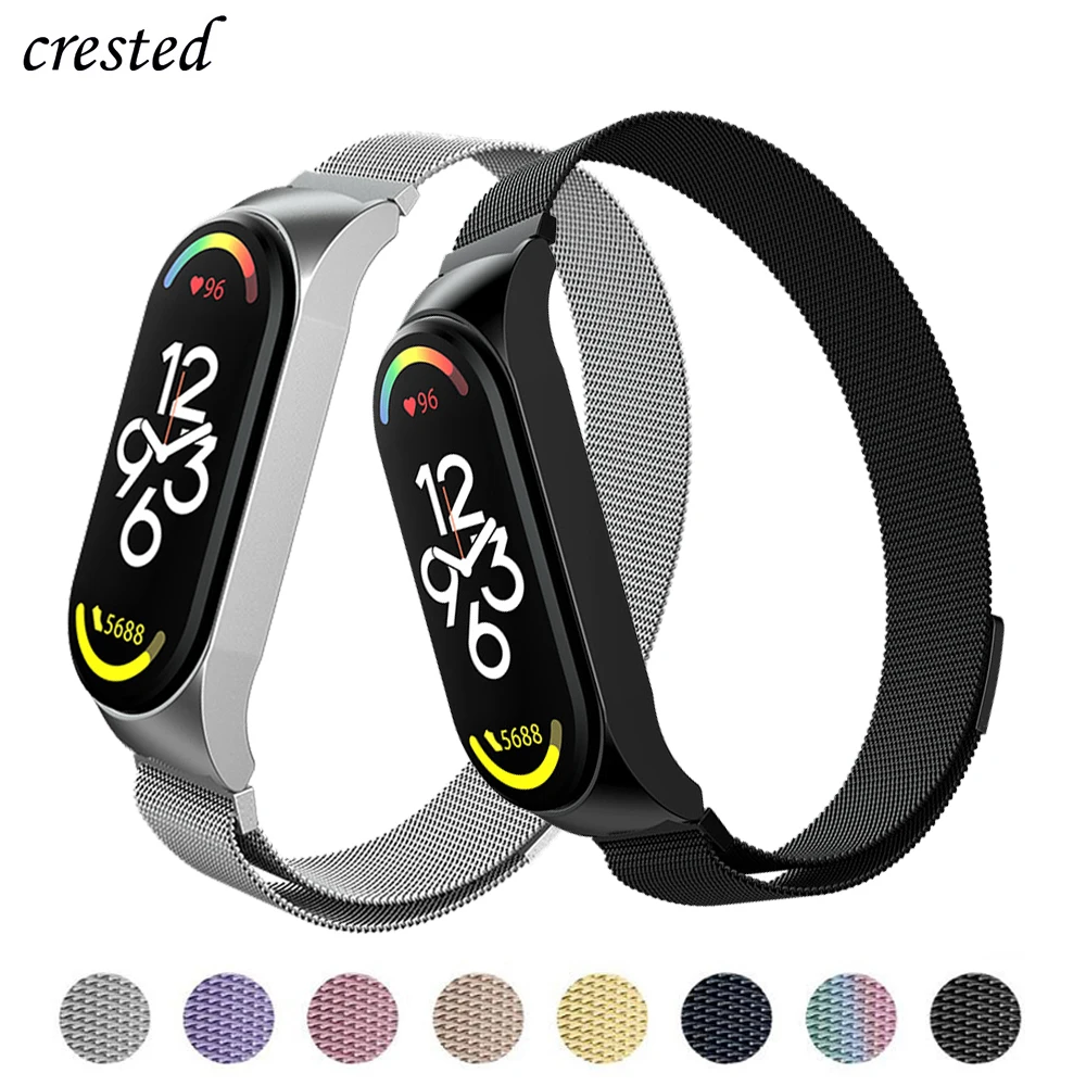 Milanese Armband Voor Xiaomi Mi Band 8 Band Correa Mi Band 6 7 Roestvrij Staal Metel Miband6 Band4 Voor Xiaomi Mi Band 7 3 5 6 4