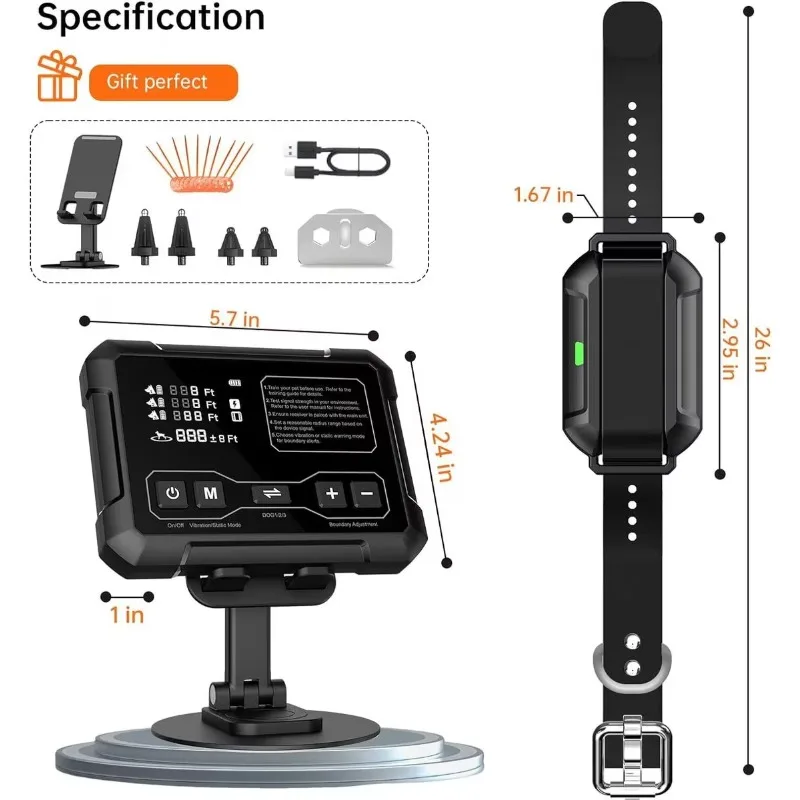 Subscription-Free GPS Dog Fence, Create Your Own Boundary Indoor Outdoor Wireless Dog Fence Wireless Dog Fence Collar