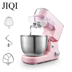 4L Stainless Steel Bowl Electric Food Stand Mixer Cream Blender Dough Kneading 6 Speed Cake Bread Chef Machine Whisk Eggs Beater