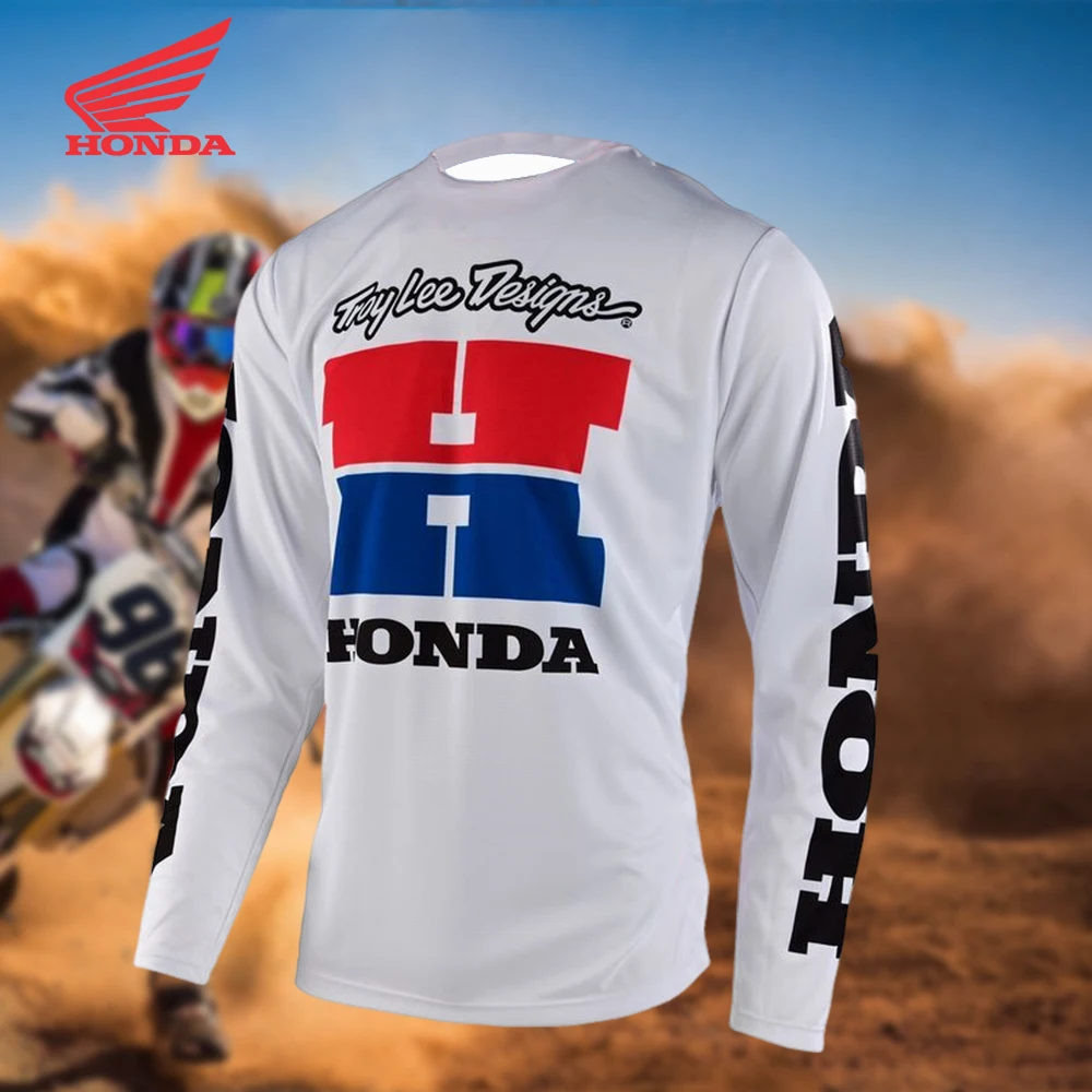 

Хонда мотоциклетный трикотаж с длинным рукавом, дышащая рубашка для верховой езды для велосипедов и горных гонок, футболка, удобная повседневная экипировка