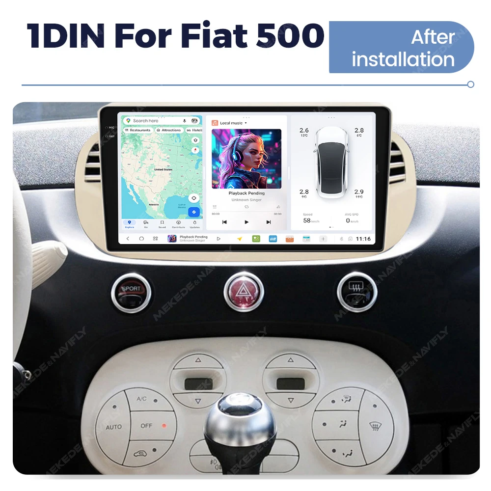 Autoradio Android DUDUAUTO pour Fiat 500 500C Abarth 2007-2015, compatible Bluetooth, Carplay sans fil, Android Auto, lecteur multimédia, navigation GPS, système intelligent, autoradio 1 DIN, DSP, unité principale WIFI BT DUDU3 DUDU7, audio FM BT, entrepôt Europe