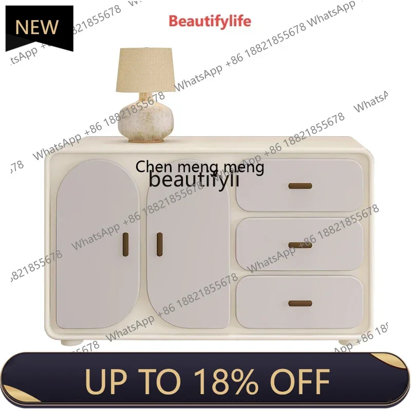 

P178 Nordic Cream Style Sideboard Creative Storage Cabinet Living Room Storage Cabinet Solid Wood Side Cabinet