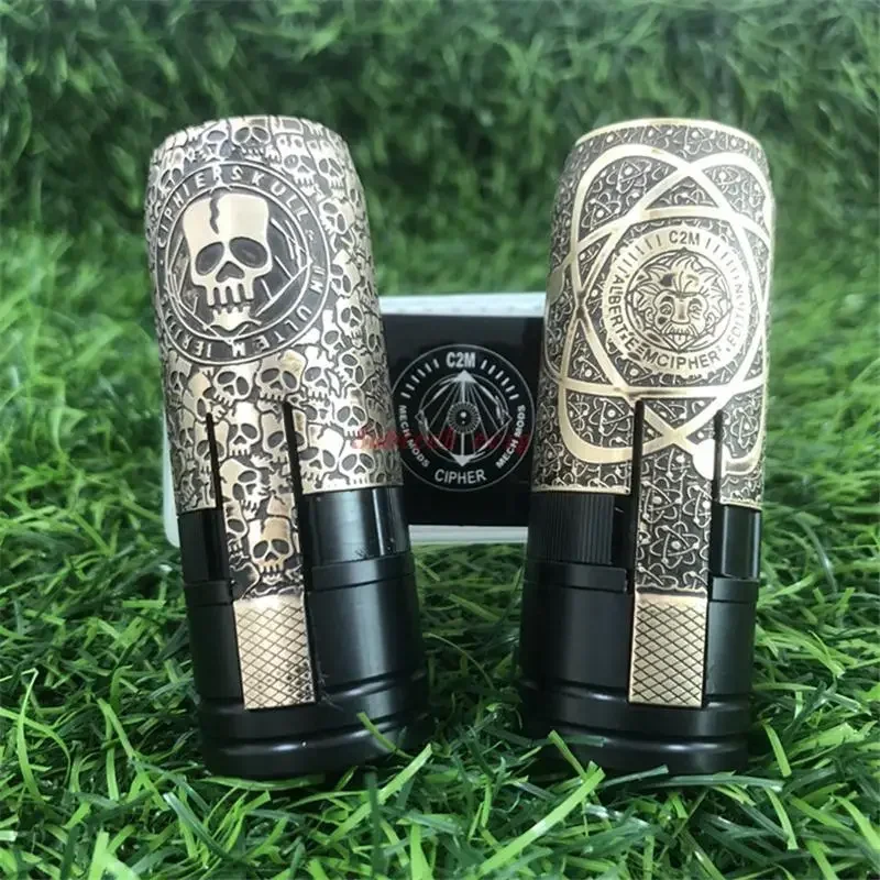 

MK2 Special Style Mechanical Mod Albert Gammon CipherSkull Limited Edition Brass Mods 26mm Use Single 18650 Battery Vape Ecig