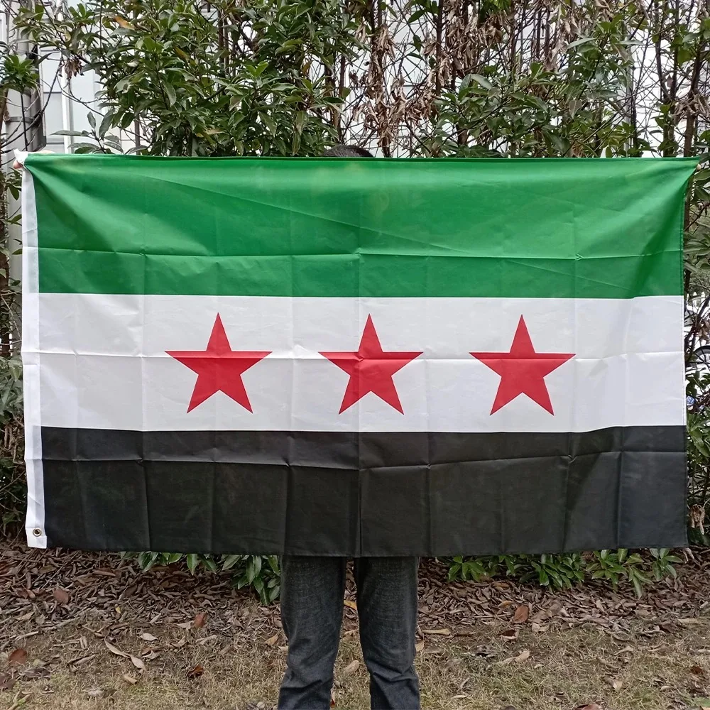 aerlxemrbrae 90*150cm Syria flag The Syrian Arab Republic Syrian three star flag Banner Hanging Home Decoration