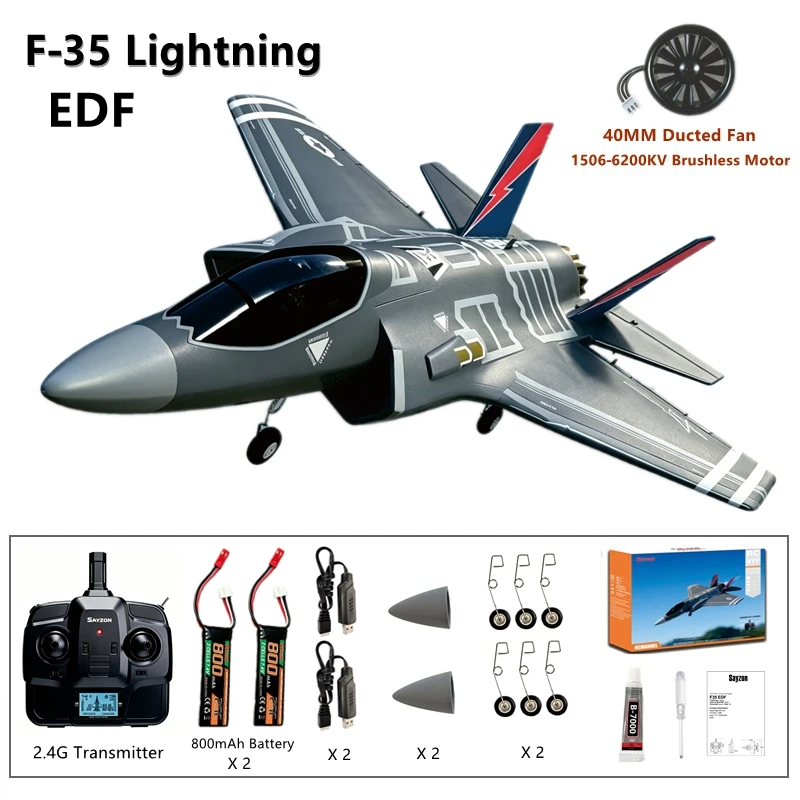 40MM Ducted Fan F‑35 Lightning RC Jet Durable EPP Airplane 6‑Axis Gyro 2.4GHz 4CH One-Click Aerobatic Maneuvers RTF Aircraft