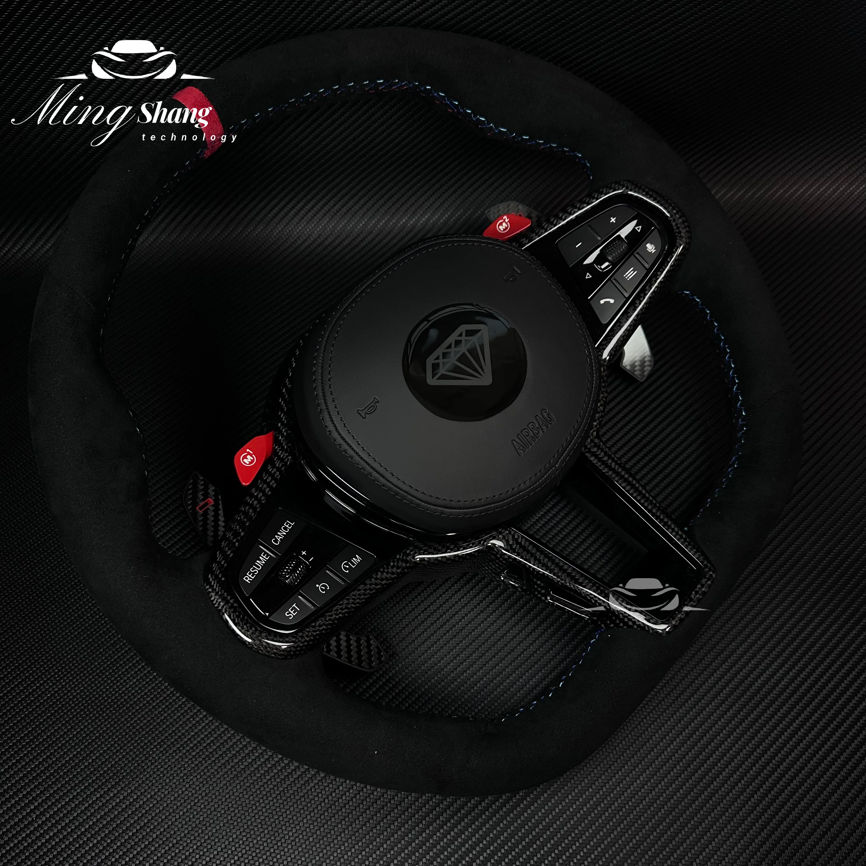 With Carbon Trim Upgrade LCI Steering Wheel for BMW G20 G30 G80 G82 G42 M4 F82 M5 F90 M3 F80 X5 F95 X6 F96 X3M F97 M8 F92 M340i - Image 3