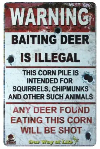 Baiting Deer is Illegal tin metal sign home interior design ideas