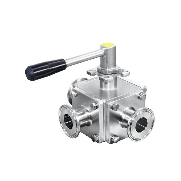 DONJOY SS316L manual three-way non-retention tri clamp ball valve sanitary ball valve stainless steel three way ball valve