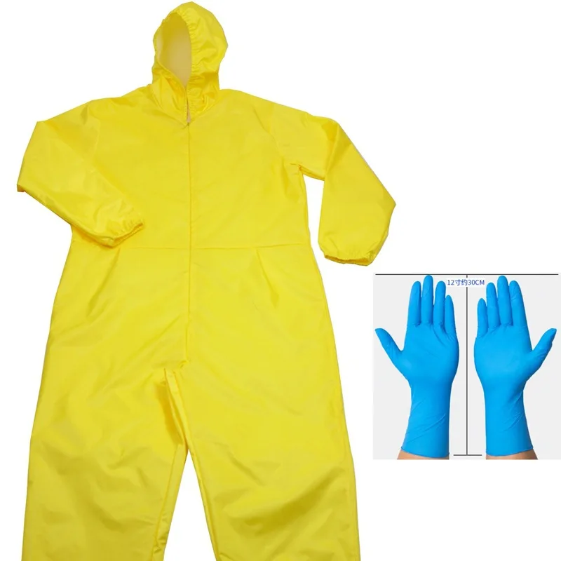 Game Theme Breaking Cosplay Bad Yellow protective Jumpsuit Costume  Halloween with Mask