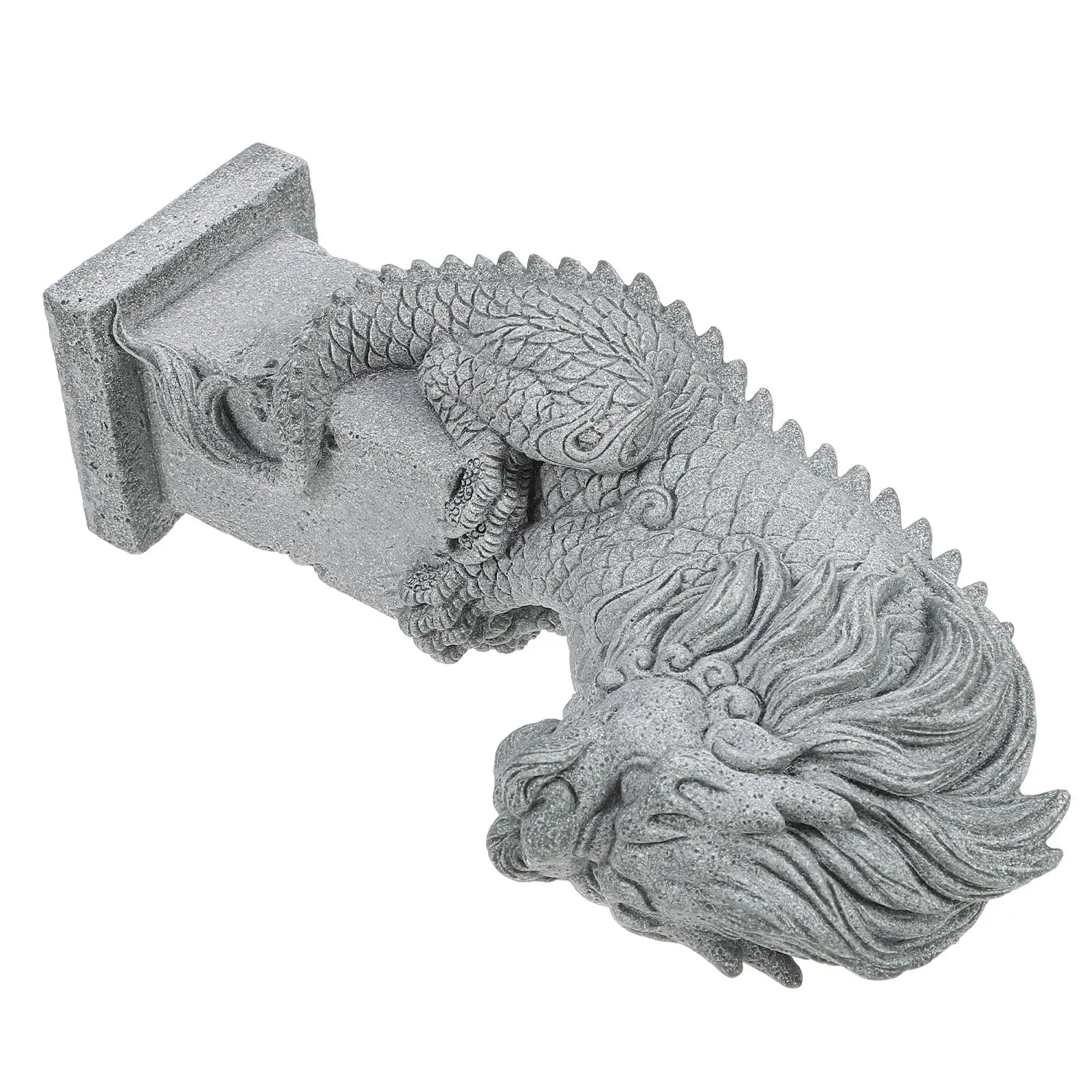 

Stone Dragon Statues Kylin Ornament for Garden Fish Tank Decor Chinese Lion Foo Sculpture Small Statue Durability Resistant