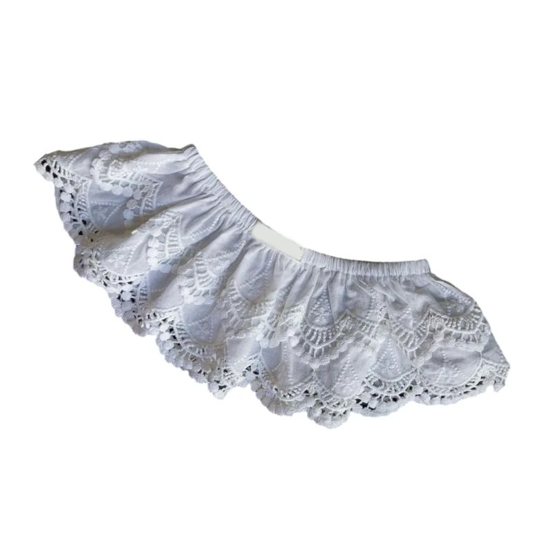 White Baby Skirt with Multi Layered Detailing, Stylish Kids Butt Curtain for Both Everyday Use and Celebratory Event 425F
