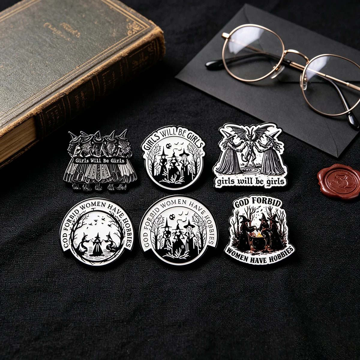 6/9 Stück Halloween-Geister-Metall-Emaille-Anstecker, Broschen für Kaffeeliebhaber, Abzeichen für Rucksack, Kleidung, Accessoires, Schmuck, Geschenk für Freunde – Detail 6
