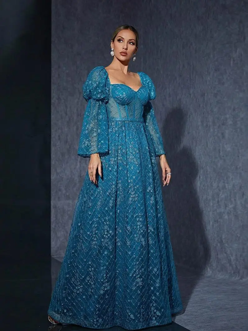 

Изысканная вышитая пузырьковая све, новинка Sle Dr Par Evening Ball, ультра фея, пальто с воротником-стойкой, шелковая ткань со средней талией