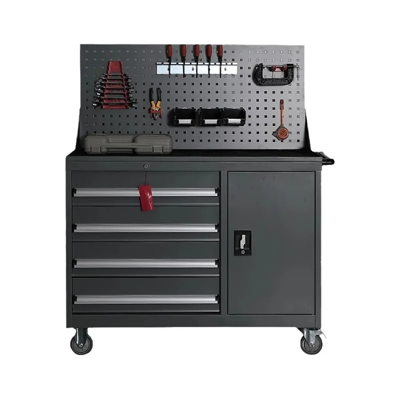 

Heavy duty trolley tool storage rack workshop hardware tool cabinet movable auto repair parts workbench