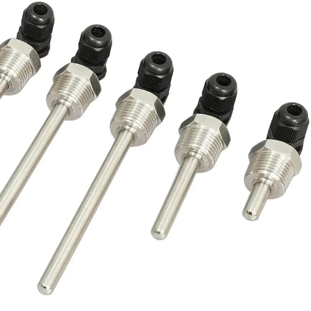 Carcaça do sensor de temperatura Thermowell Tubo de 4 dentes 1/2 "DN15 Sonda 30-200mm Proteção do tanque de água Shell Acessórios solares