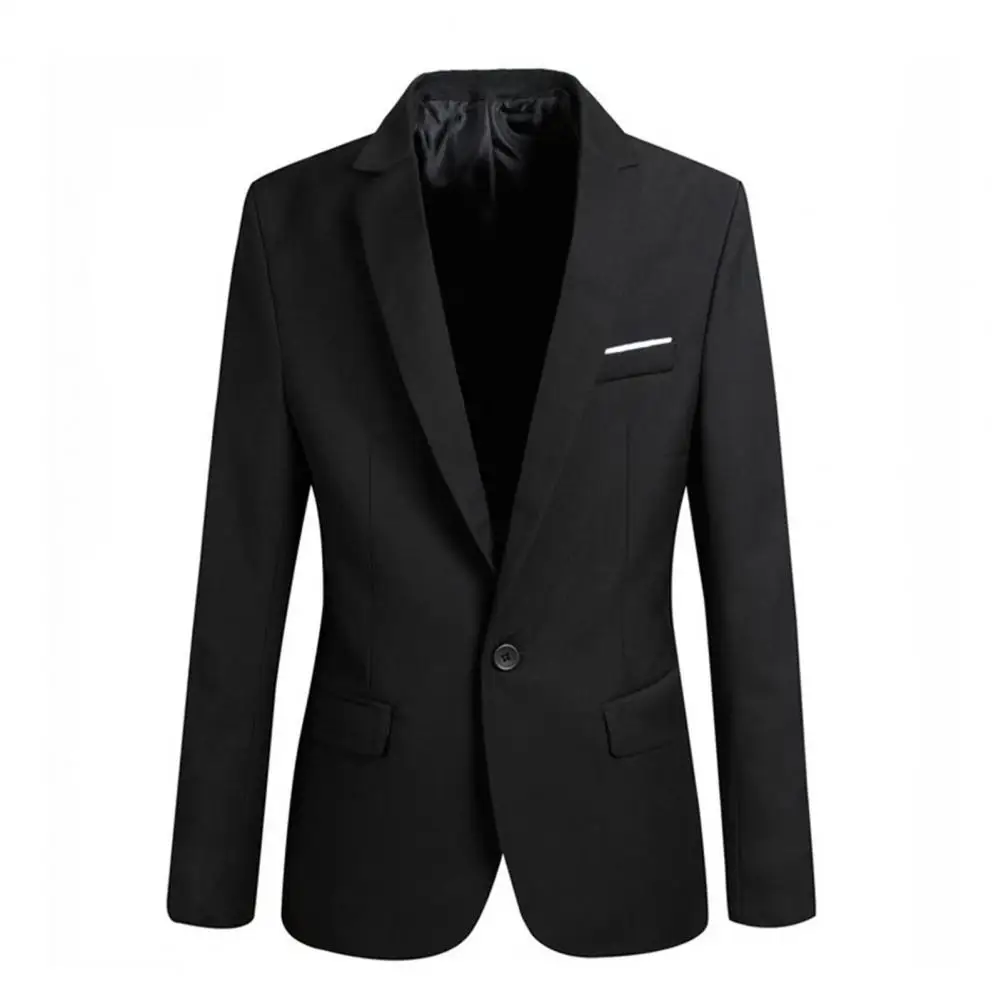 Blazer de negócios de lapela de botão único masculino, blazer casual, casaco de casamento, jaqueta bonita, tendência do escritório, 2022