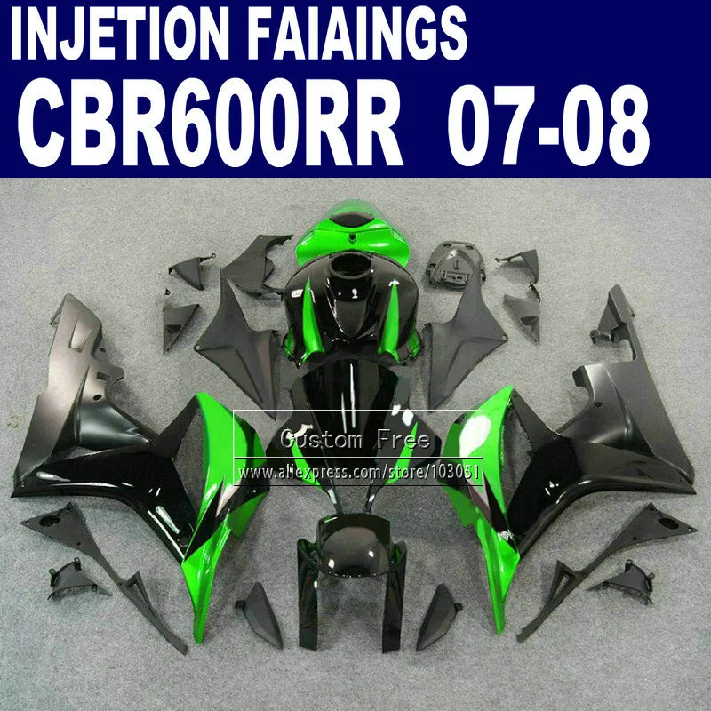 Road Upgrade fairings kit for Honda CBR600RR fairing set 2007 2008 CBR 600RR CBR 600 RR 07 08 black green motorcycle bodywork