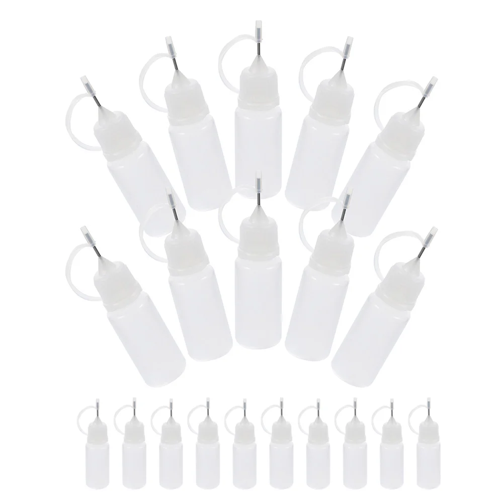 20 Pcs Bottled DIY Glue Applicator Bottles Squeeze Needle Tips for Small Liquids Paint Application Oil
