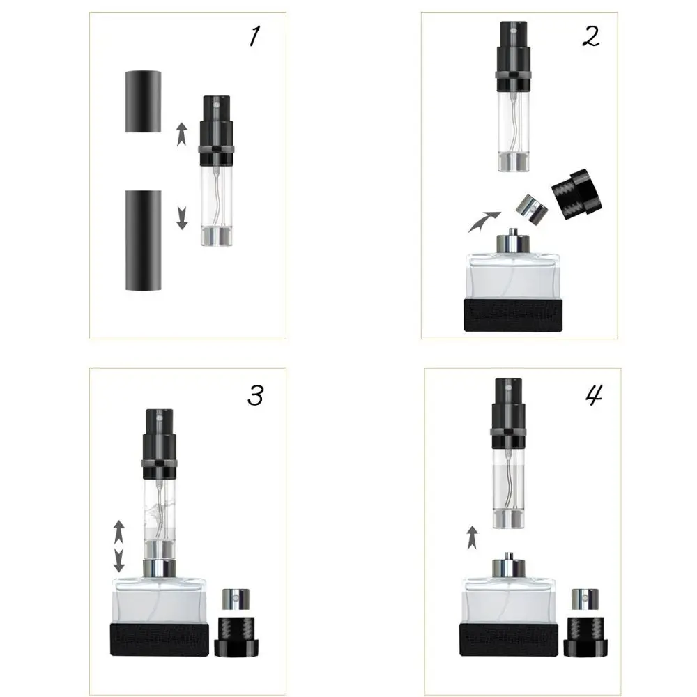 휴대용 리필 가능 향수 무화기 스프레이 병, 초미세 미스트 향수 병, 향수 용기, 5ml