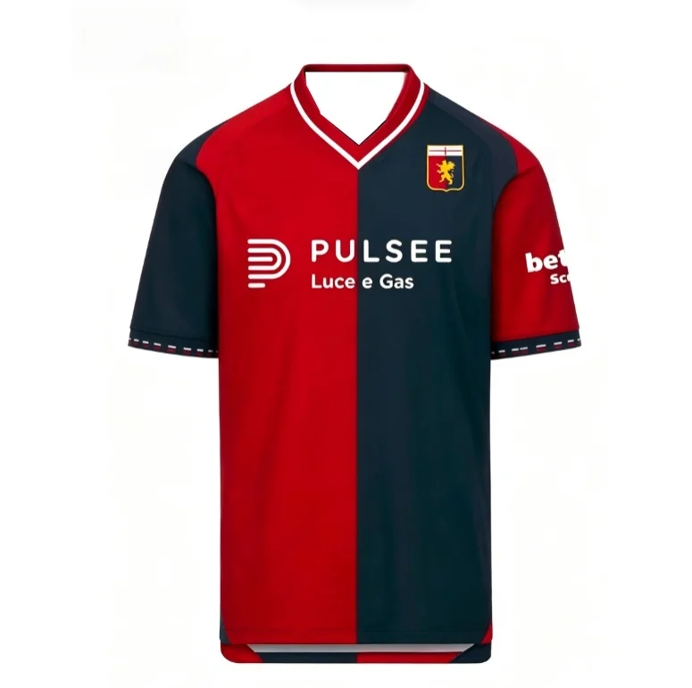2026/27 Neues Genoa Match Trikot für Herren, 3D-Druck, Y2K Oversized, schnelltrocknend, Heim-Sportshirt für Alltag und Training, T-Shirt – Detail 3