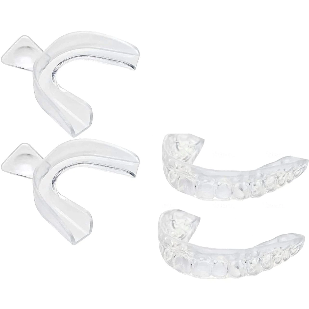 1/4 Pairs Transparent Moldable Mouth Guard for Teeth Grinding Clenching, Night Guard Gum Shield Mouth Trays for Bruxism Relief