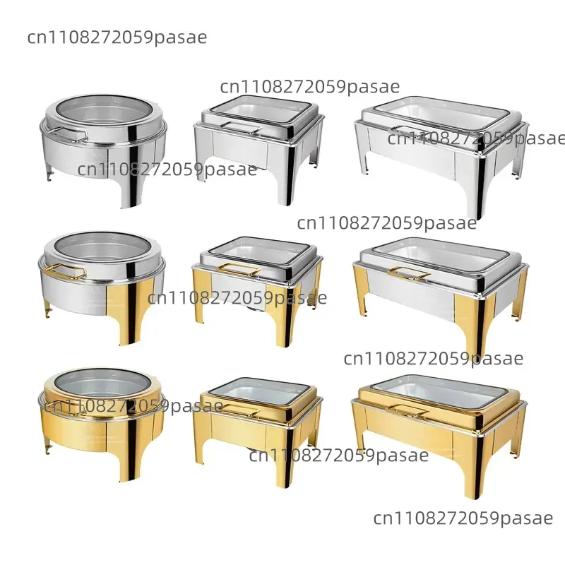 Stainless Steel Electrical Heating Chafing Dishes Luxury Electric Square Chafing Dish Buffet Rectangle Food Warmer