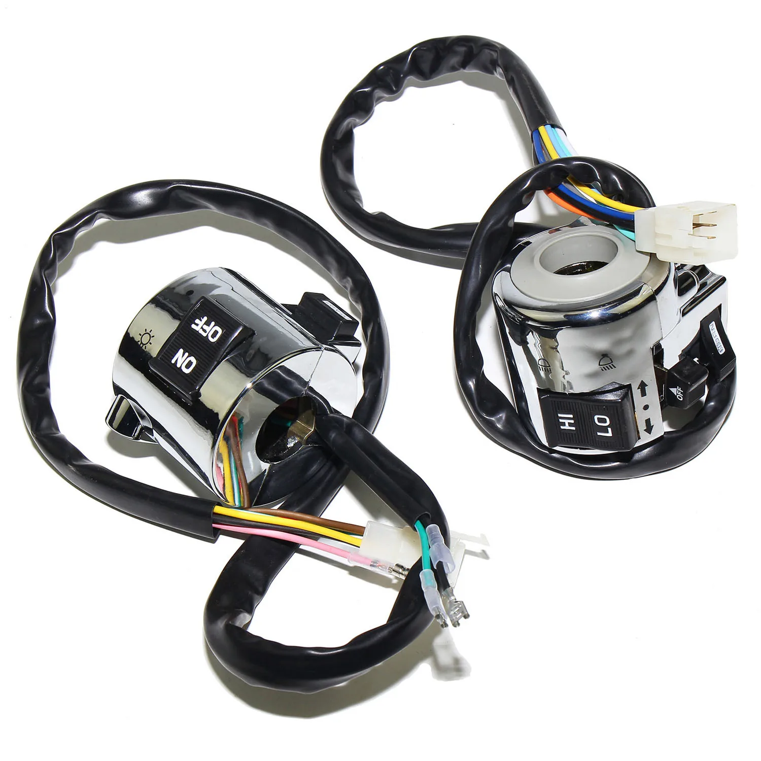 Right and Left Side Chrome Plated Control Switch for GY6 Moped Retro Scooter 50cc 125cc 150cc