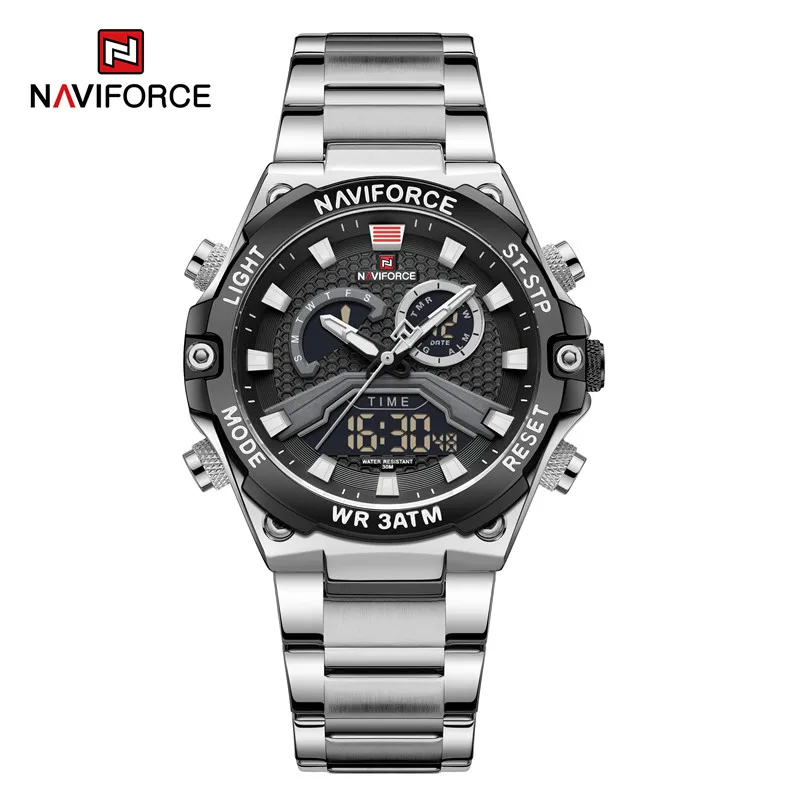 

NAVIFORCE Watches Men New Fashion Sports Quartz Dual Display Digital Chronograph Wristwatches Waterproof Male Relogio Masculino