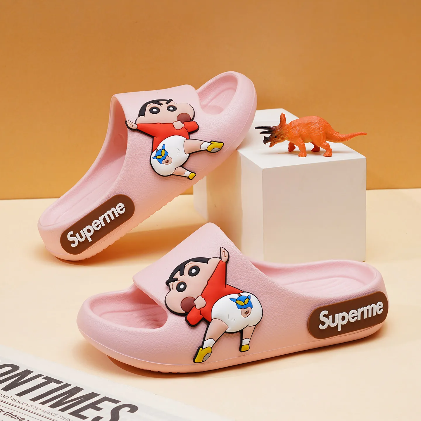 

Crayon Shin-Chan Boys Girls Children Slippers Summer Sandals Indoor Shoes Cartoon Bathroom Non-Slip Soft Sole Anime House Shoes
