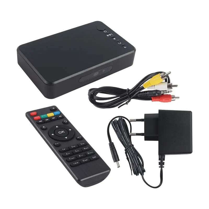 ABZW VGA AV Output 4K Media Player Auto Loop Playback -Compatible U Disk Hard Disk Video Advertising Player Box-EU Plug