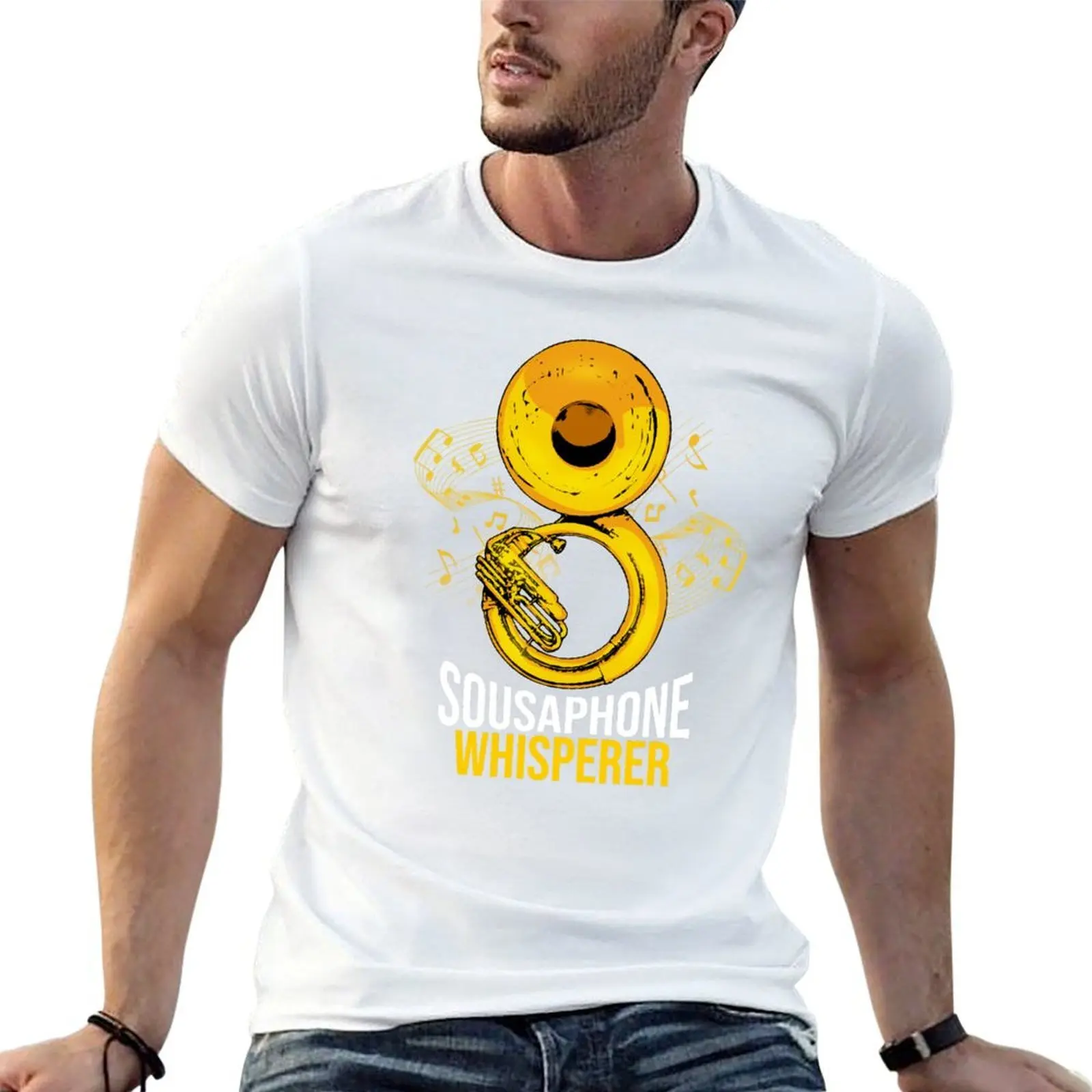 Camiseta Sousaphone Gift Big Band Tuba Music Sousaphone, camisetas de algodón, camiseta de alta calidad para hombre, camiseta de marca de lujo 100% algodón