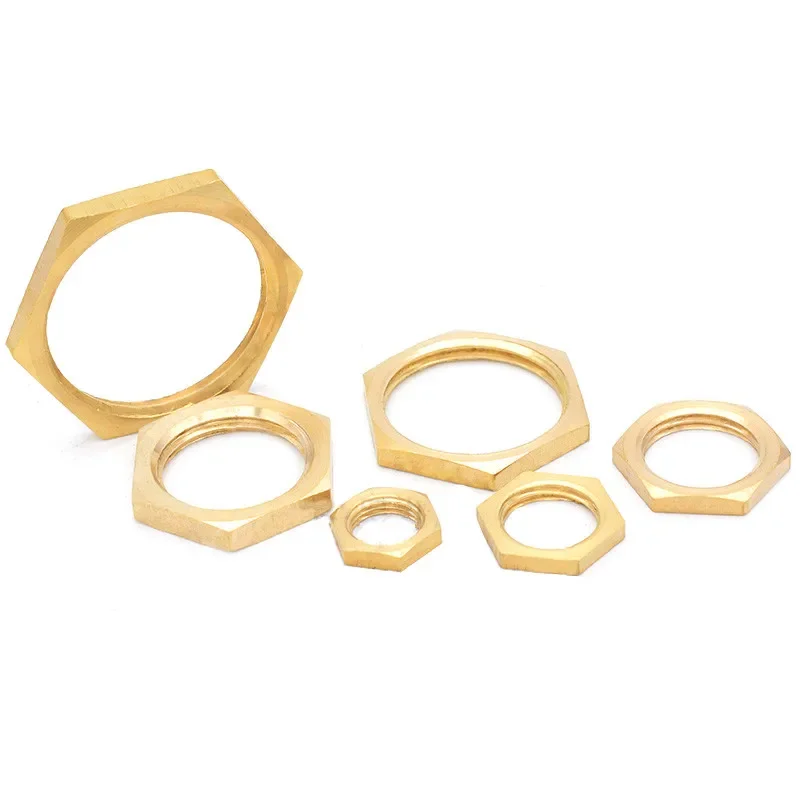 Brass Hex Lock Nuts Pipe Fitting M10 M12 1/8\