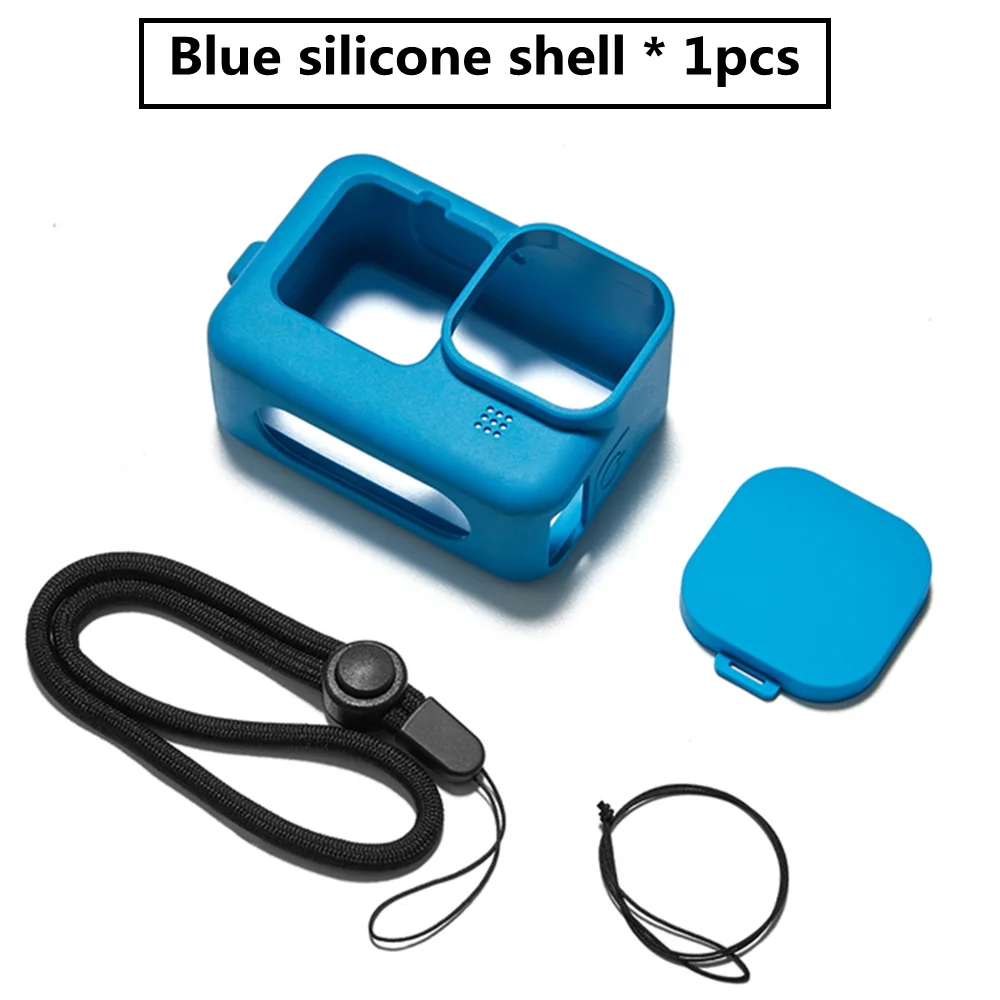 Kit Accessori In Silicone E Vetro Temperato Per GoPro Hero 12/11/10/9 – Custodia, Protezioni Per Schermo E Obiettivo, Sportello Batteria