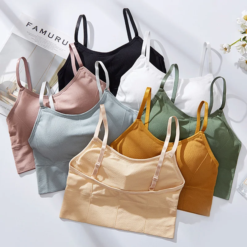 Woman Backless Sportswear Gym Sports Bra Seamless Underwear Adjustable Shoulder Strap Inner Padded Yoga Vest Bralette Top