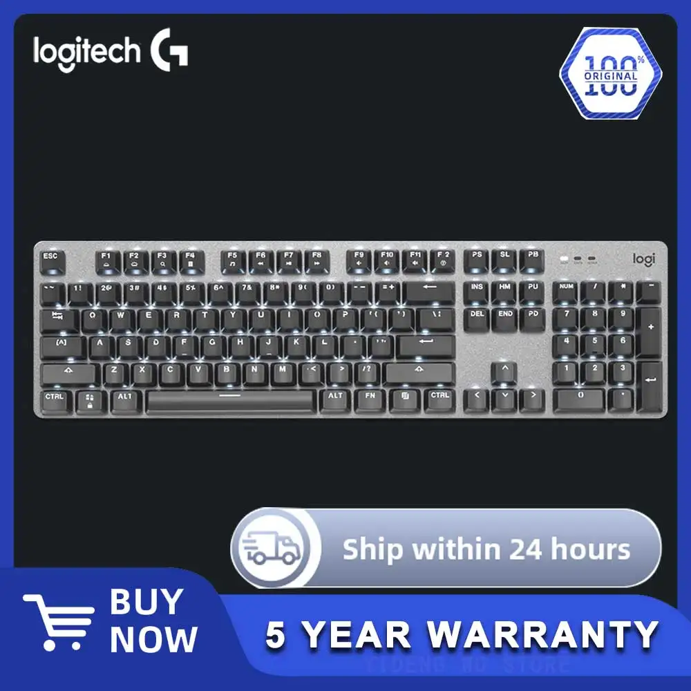 

Logitech K845 TTC Wired Keyboard - Blue and Red Rubber Keys for Office Use, Designed for Gaming and Entertainment