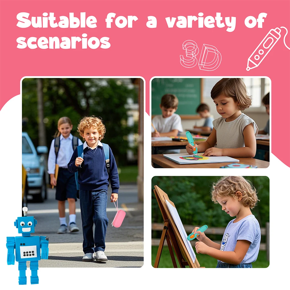 حقيبة تخزين محمولة لـ 3Doodler Start+ Essentials (2024) مجموعة أقلام ثلاثية الأبعاد حقيبة حمل لإعادة تعبئة خيوط الطباعة ثلاثية الأبعاد وكابل USB #5