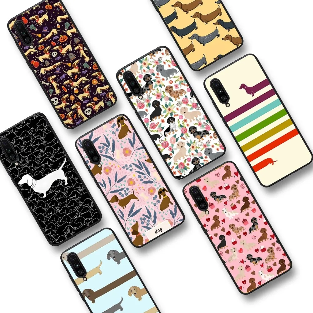 Dachshund Silhouette Dog cute animal Phone Case For Samsung S 20 21 22 23 plus Ultra for Redmi Note 8 9 10 11 for Huawei Y 5 6 9