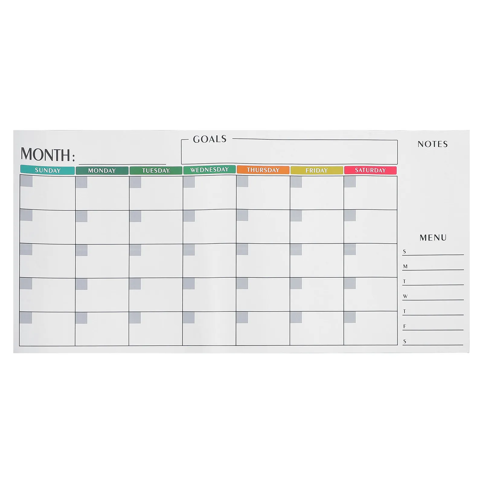 Undated Wall Calendar Erasable Monthly Weekly Planner Reusable Minimalist Schedule for Home Office