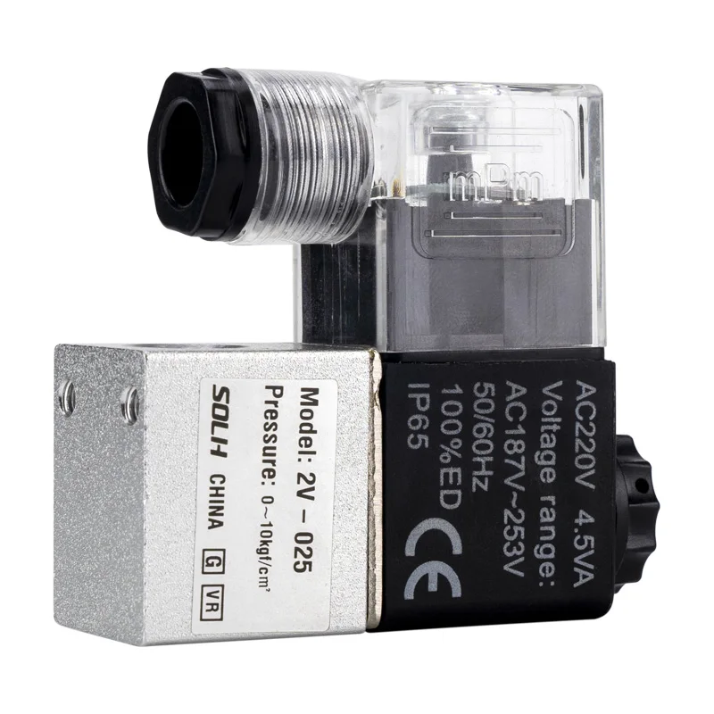 

Pneumatic two-pass solenoid valve 2V025-08 Reversing valve normally closed AC220V/DC24V/DC12V