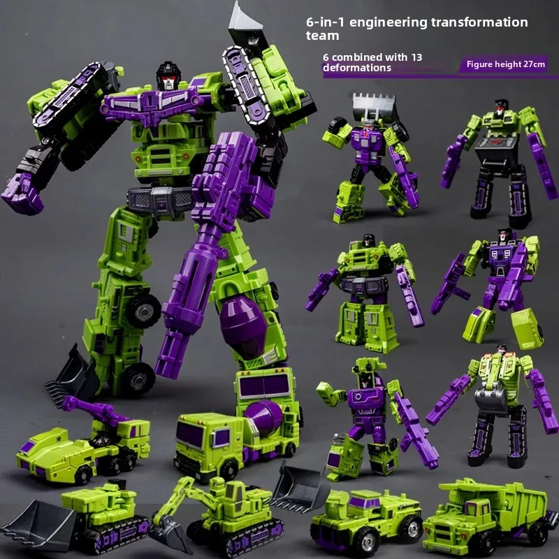 Juguete transformador Robot combinador vehículo de ingeniería Robot Mech figura modelo regalo de Navidad