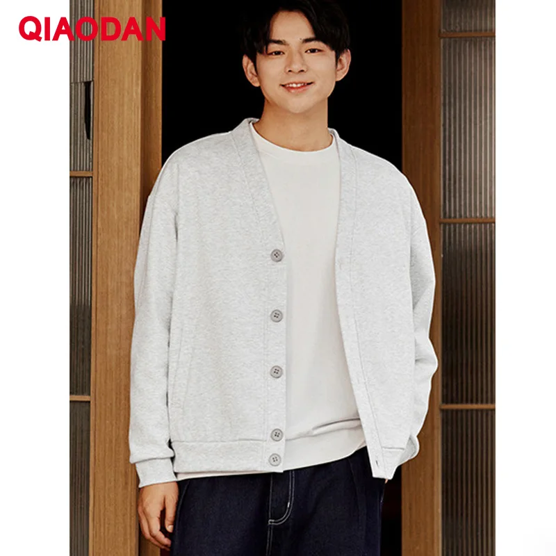 

QIAODAN Men Knit Cardigan Casual Long Sleeve Warm Jackets 2025 Winter Comfortable Fashion Loose Coat Tops Outerwear QXLWD3253047