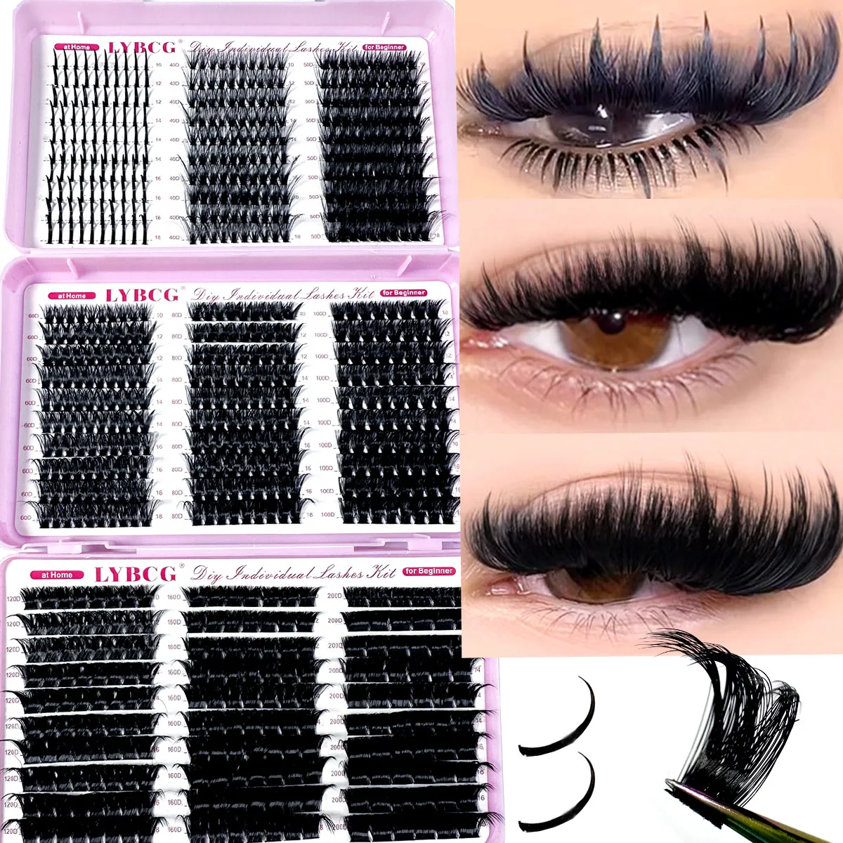 30D-200D Thick Long 10-18mm Volume Cluster Eyelash Extension
