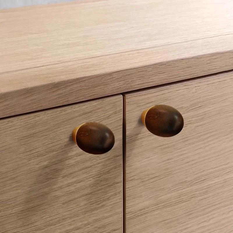 yesLog Walnut Kitchen Cabinet Door Wooden Handles Premium Drawer Knobs Wardrobe Door Handles for Furniture