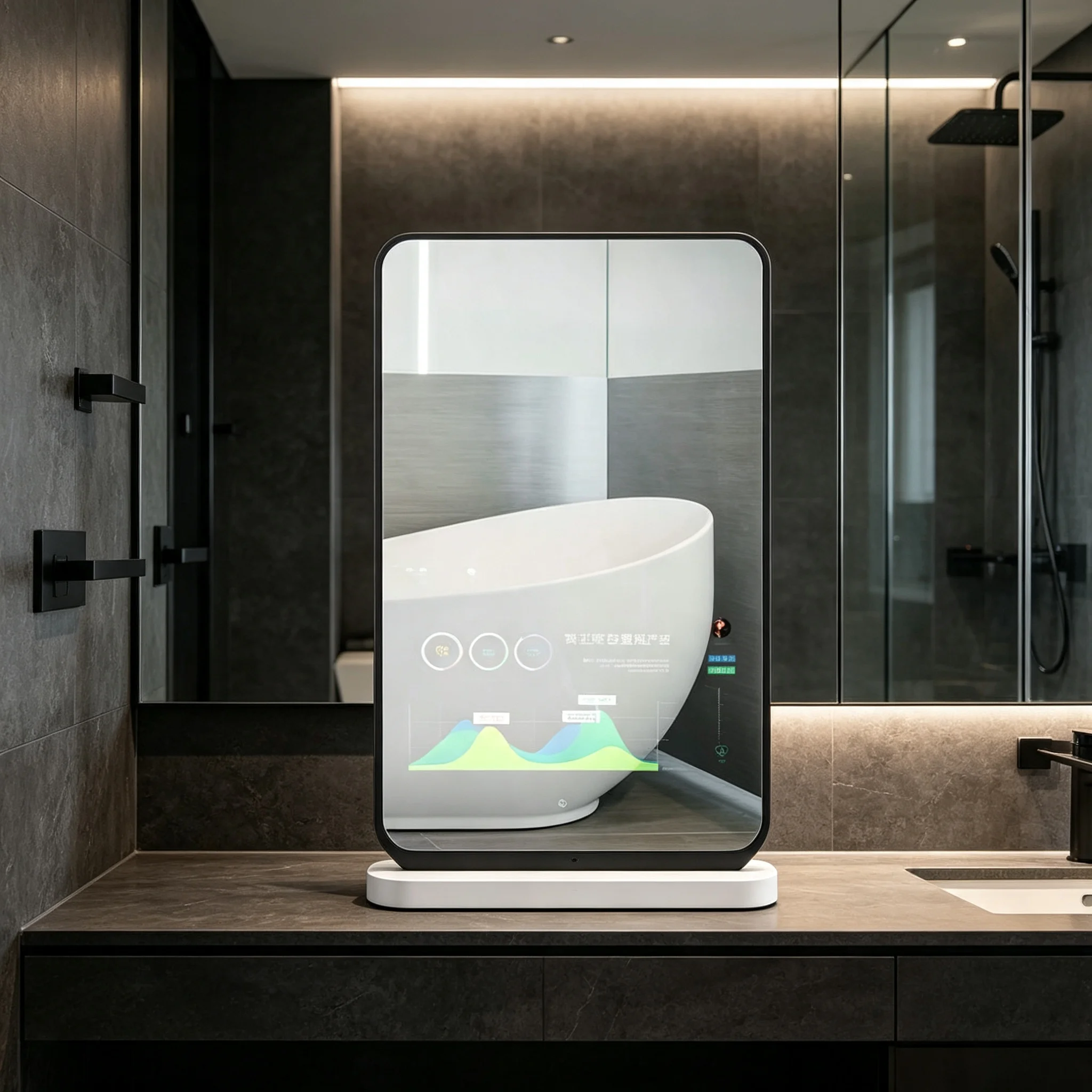 Smart-life Smart Mirror With Touch Switch Modern Square Design For Bathroom Decoration And TV Use