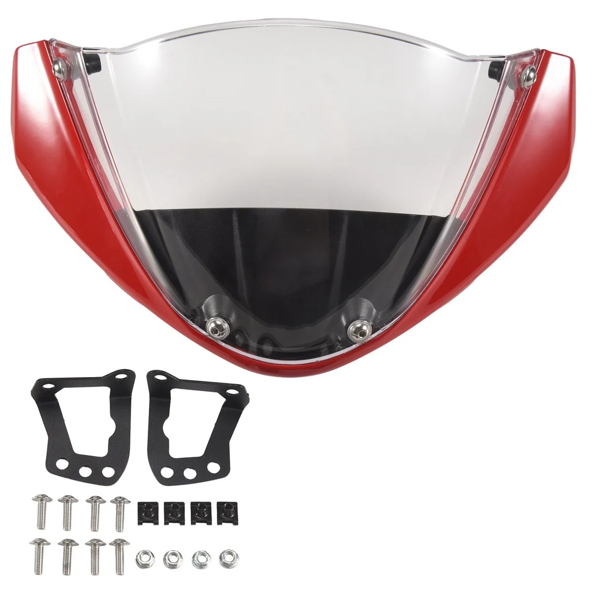 T48C_Motorcycle Windshield Head Cover Windshield Fairing for Ducati Monster 696 795 796 M1100, Red