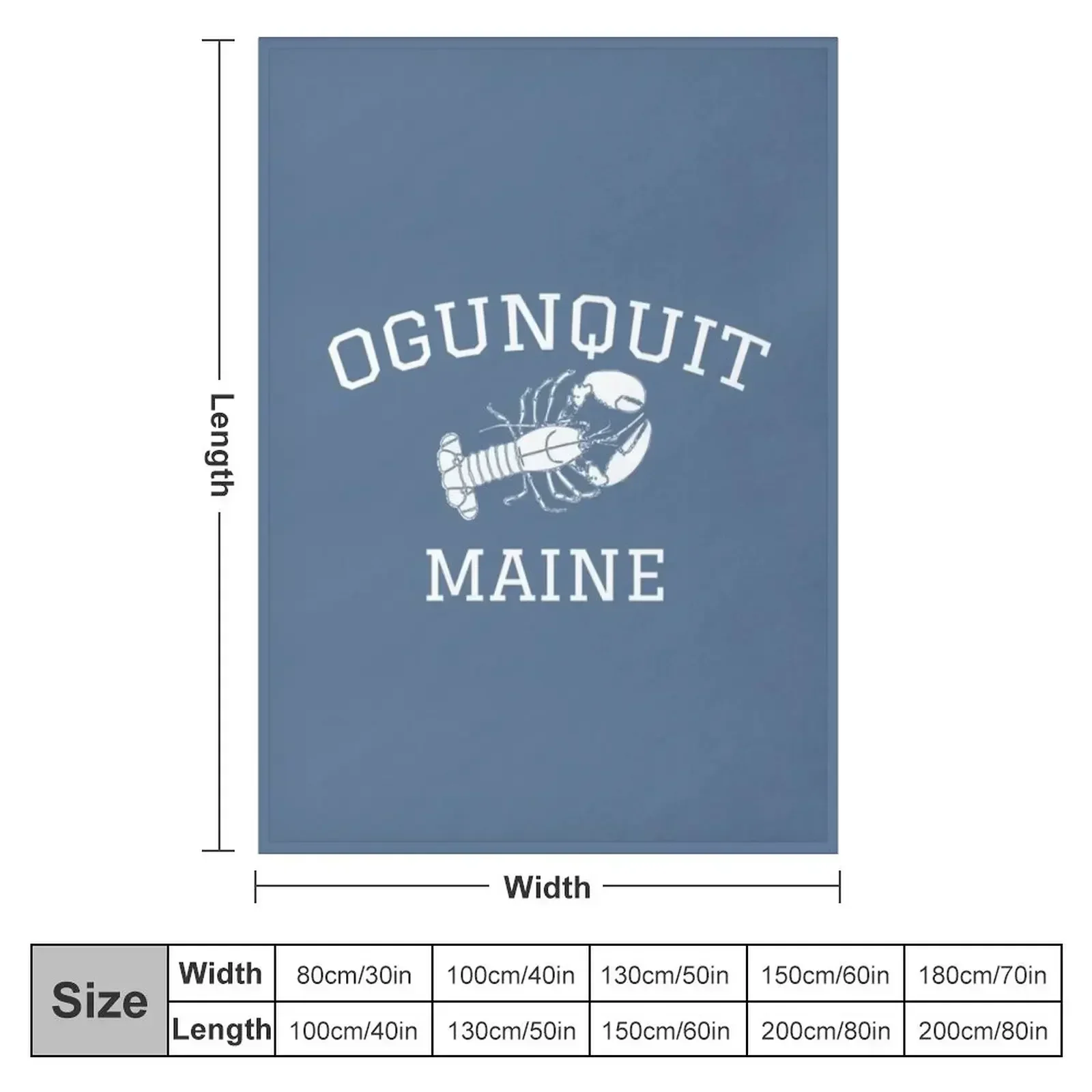 Ogunquit, Maine Lobster Sweatshirt Throw Blanket couch cozy soft plush fuzzy picnic outdoor blanket