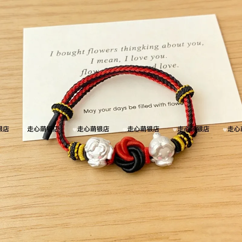 

2026 Новинка! Модный серебряный браслет «Божественное благословение для людей» по мотивам аниме «Хуачэн и Сялянь». Милый, простой, стильный подарок.